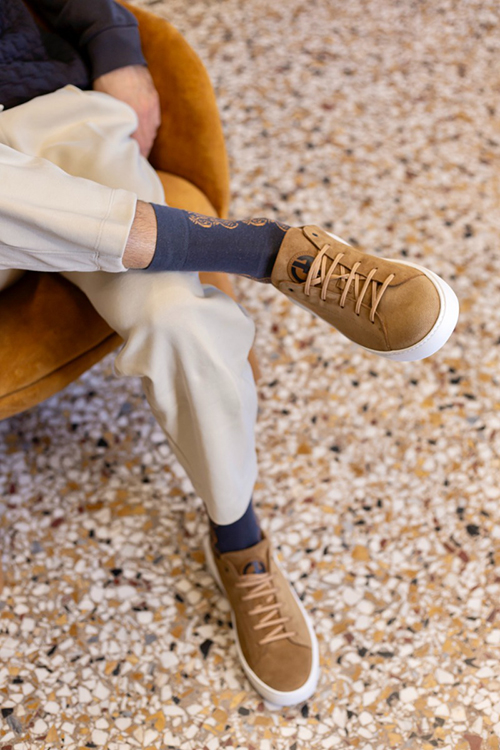 Men's Lace up Sneakers in Leather