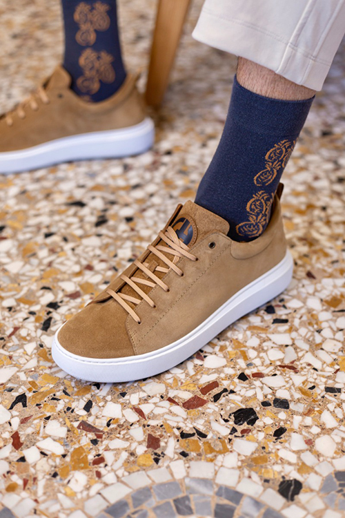 Men's Lace up Sneakers in Leather