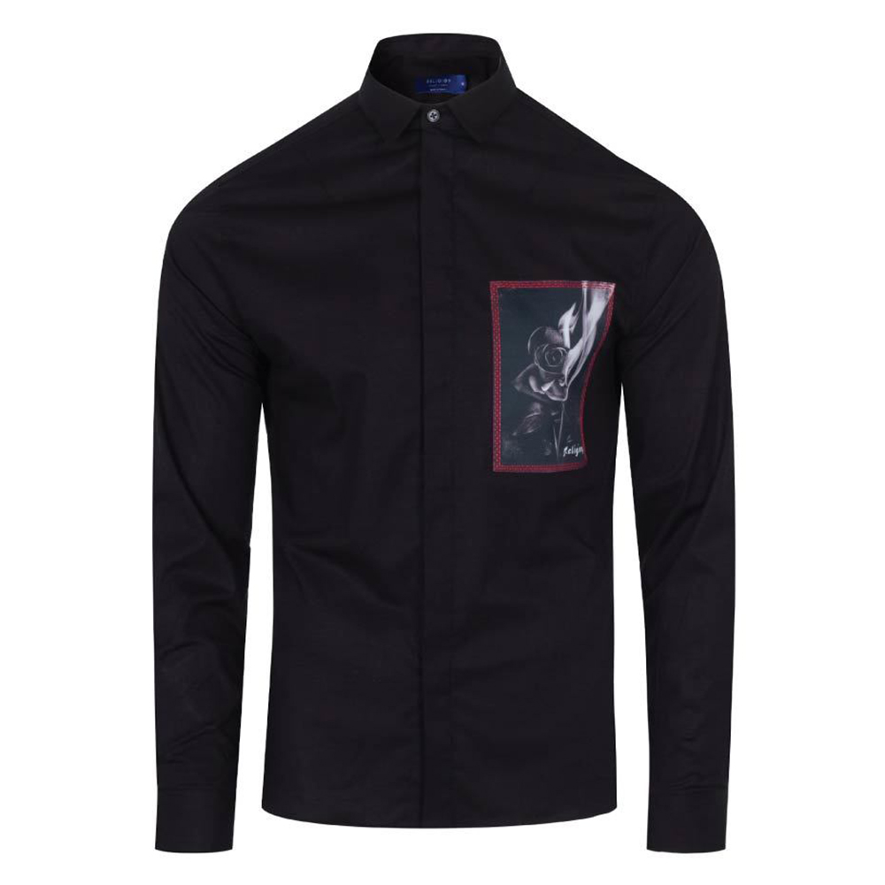 ReligionMen'sFlameRoseShirt