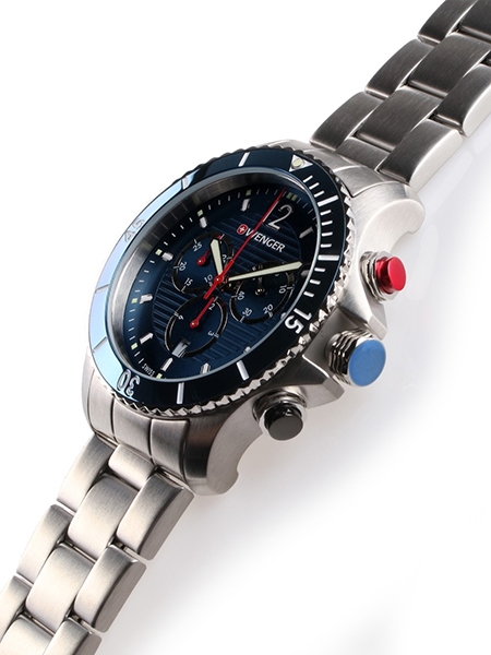 Wenger Unisex Seaforce Chronograph - Swiss Made Analogue Quartz Stainless Steal Watch 01.0643.111