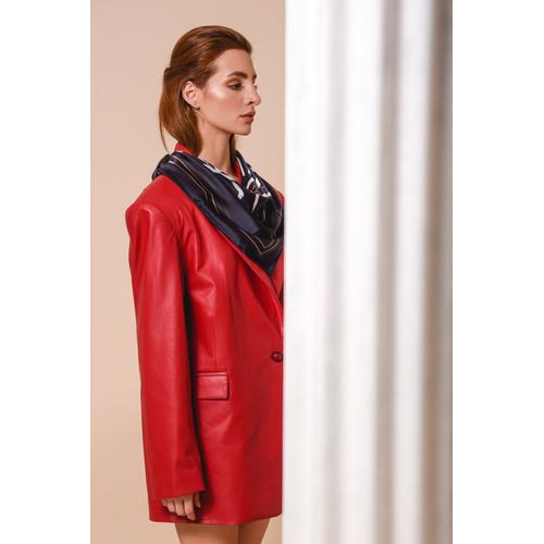 Women's Handmade Silk Scarf with Flower Print Black