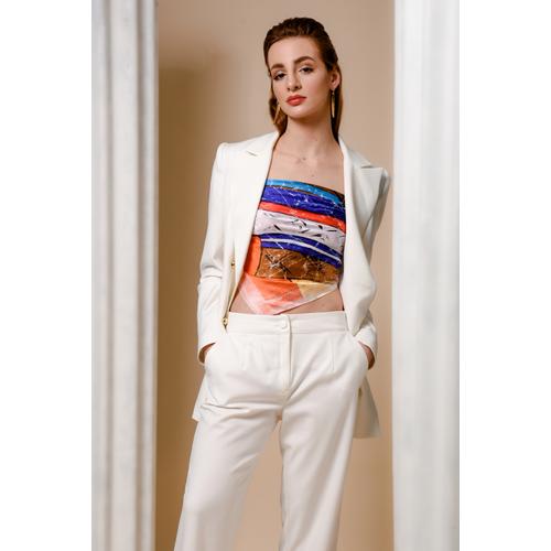 Women's Handmade Silk Scarf with Residence Print