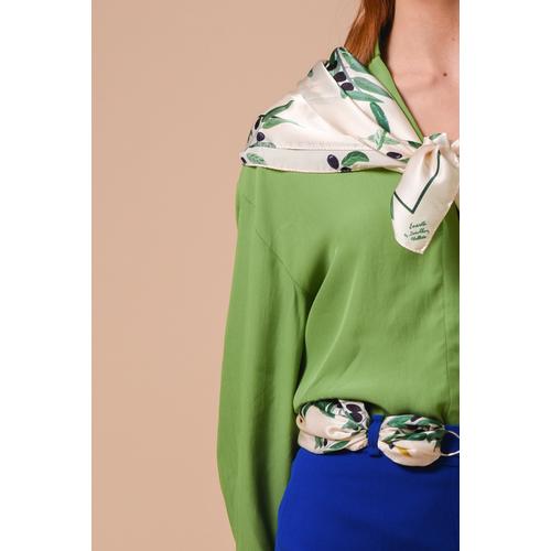 Women's Handmade Silk Scarf with The Sacred Olive Tree