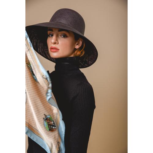 Women's Handmade Silk Scarf with Donkey Print