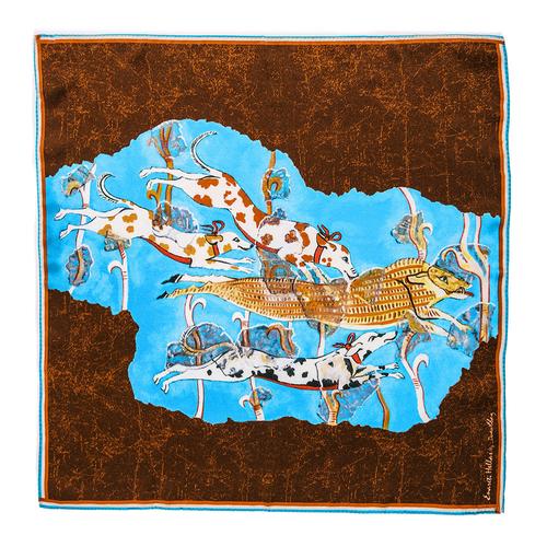 Women's Handmade Silk Scarf with The Hunt Print