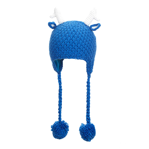 Kids' Beanie Deer Ear MU - Blue-White
