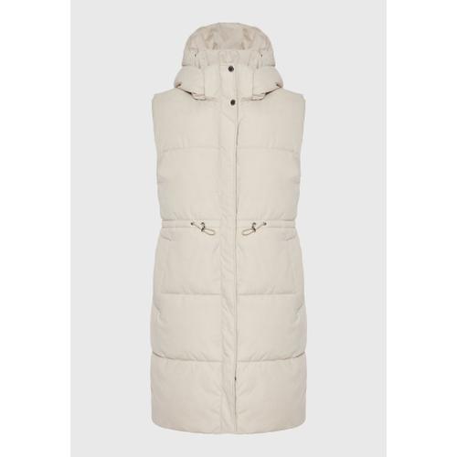 Women's Loose-Fit Long Puffer Vest with Quilted Design
