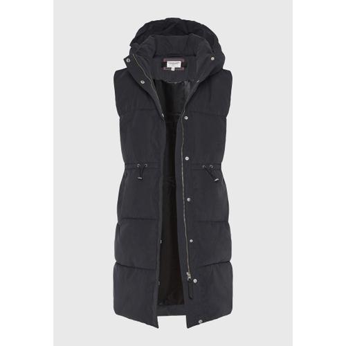 Women's Loose-Fit Long Puffer Vest with Quilted Design