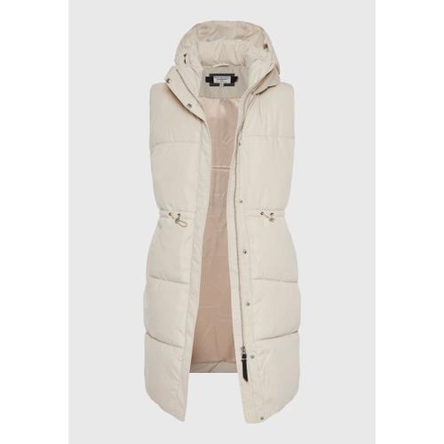 Women's Loose-Fit Long Puffer Vest with Quilted Design