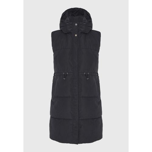 Women's Loose-Fit Long Puffer Vest with Quilted Design