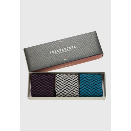 Men's Patterned High Socks with Soft Elastic Cuffs - Set of 3