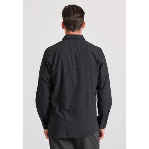 Men's Flannel Striped Shirt and Classic Collar