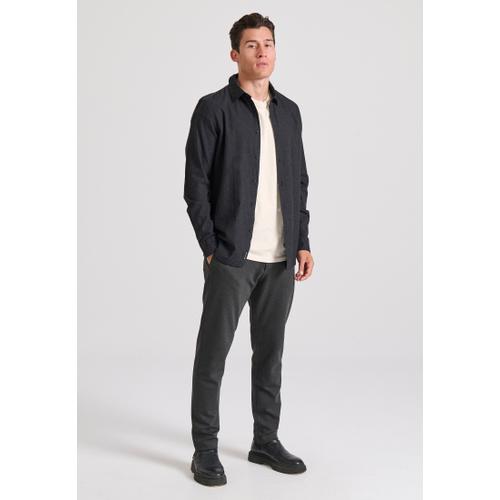 Men's Flannel Striped Shirt and Classic Collar