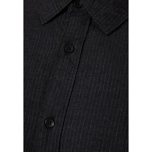 Men's Flannel Striped Shirt and Classic Collar