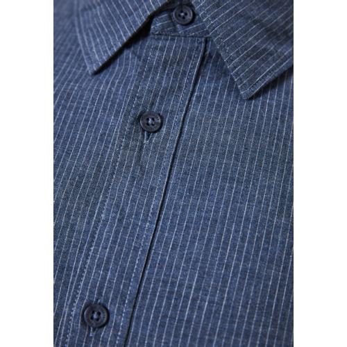 Men's Flannel Striped Shirt and Classic Collar