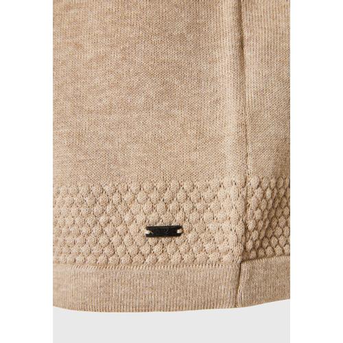 Men's Half-Zip Sweater with Waffle Weaving Pattern – Timeless Melange Knit Style