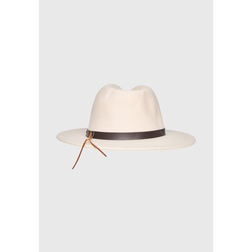 Women's Hat with Fringe Ribbon Detail and Wide Brim