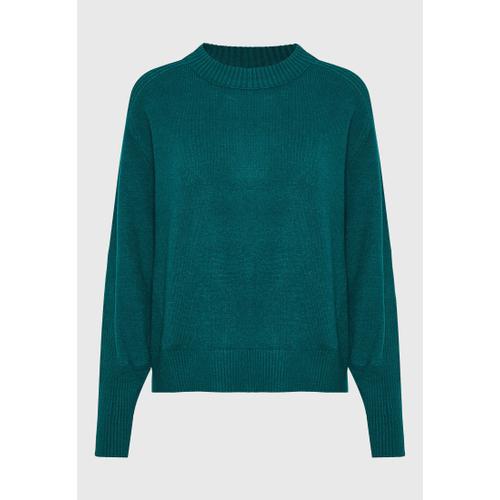 Women's Viscose Pullover with Ribbed Hem and V-Neckline