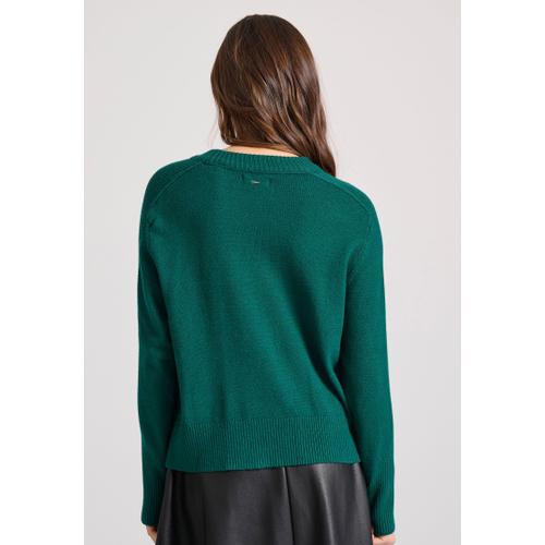 Women's Viscose Pullover with Ribbed Hem and V-Neckline