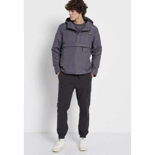 Men's Overhead Long Sleeve Hooded Jacket with Front Pocket