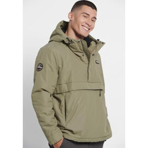 Men's Overhead Long Sleeve Hooded Jacket with Front Pocket