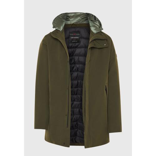 Men's Padded Regular Fit Parka Coat with Detachable Hood