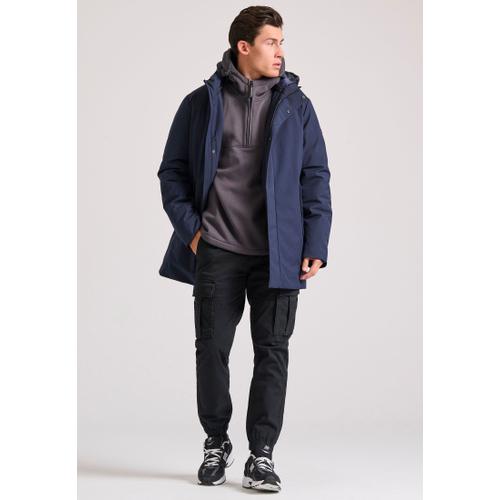 Men's Padded Regular Fit Parka Coat with Detachable Hood