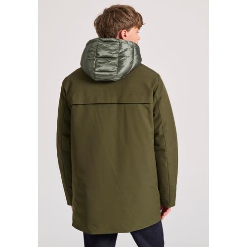 Men's Padded Regular Fit Parka Coat with Detachable Hood