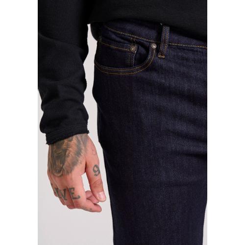 Men's Straight Fit Jeans with Washed Effects and Whisker Details