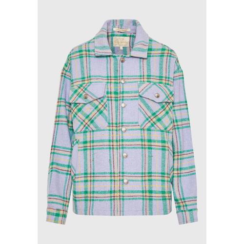 Women's Flannel Plaid Shirt with Chest Pockets and Snap Button Closure