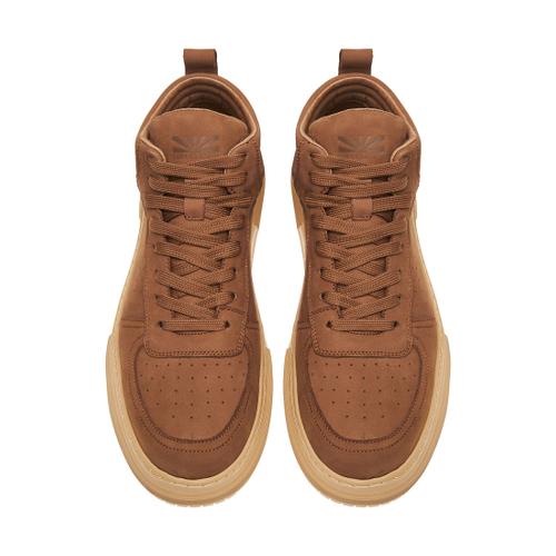 Men's High Top Leather Sneakers with Chunky Sole
