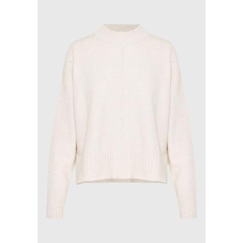 Women's Relaxed Fit Crew Neck Sweater with Rib Knit Finishes