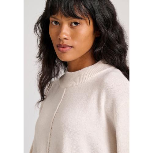 Women's Relaxed Fit Crew Neck Sweater with Rib Knit Finishes