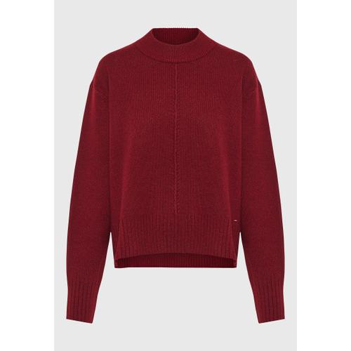 Women's Relaxed Fit Crew Neck Sweater with Rib Knit Finishes