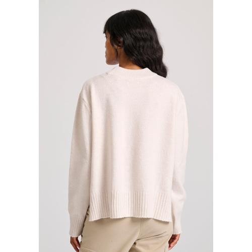 Women's Relaxed Fit Crew Neck Sweater with Rib Knit Finishes
