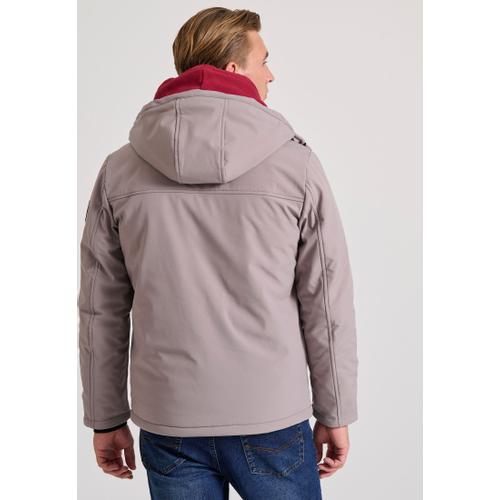 Men's Light-Padded Softshell Hooded Jacket with Zippered Pockets