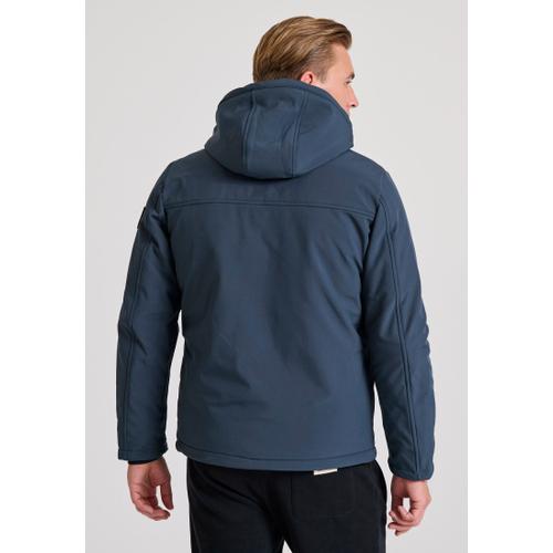 Men's Light-Padded Softshell Hooded Jacket with Zippered Pockets
