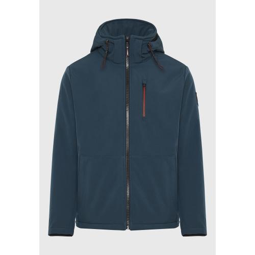 Men's Light-Padded Softshell Hooded Jacket with Zippered Pockets