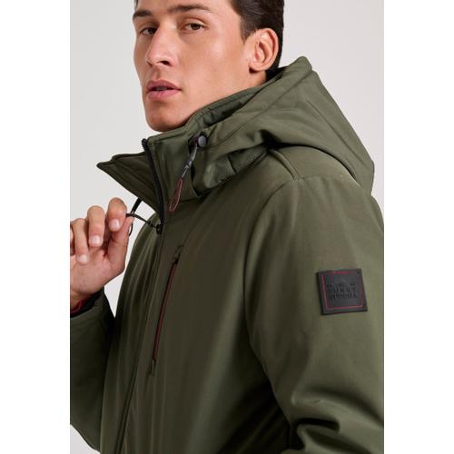 Men's Light-Padded Softshell Hooded Jacket with Zippered Pockets
