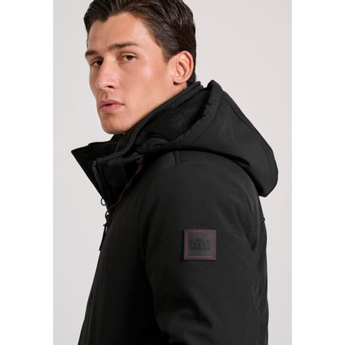 Men's Light-Padded Softshell Hooded Jacket with Zippered Pockets