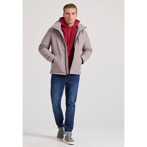 Men's Light-Padded Softshell Hooded Jacket with Zippered Pockets