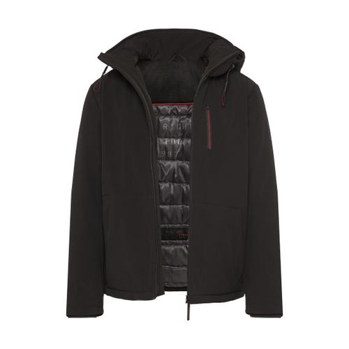 Men's Light-Padded Softshell Hooded Jacket with Zippered Pockets