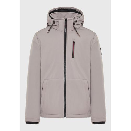 Men's Light-Padded Softshell Hooded Jacket with Zippered Pockets