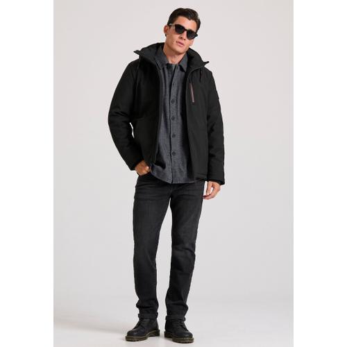 Men's Light-Padded Softshell Hooded Jacket with Zippered Pockets