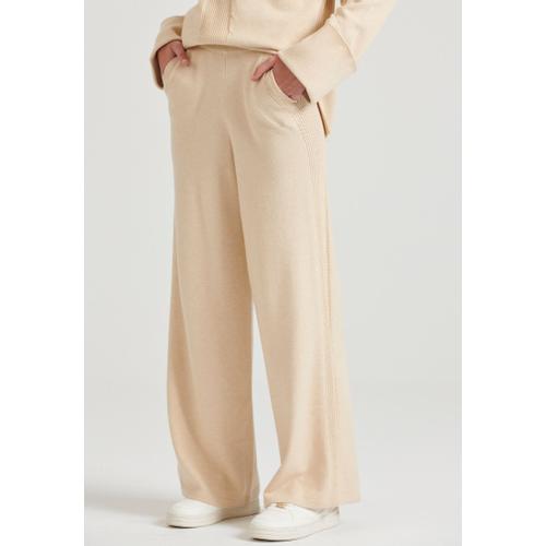 Women's Knitted Viscose Pants with High-Rise Elastic Waist