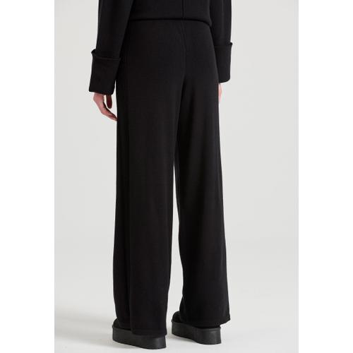 Women's Knitted Viscose Pants with High-Rise Elastic Waist