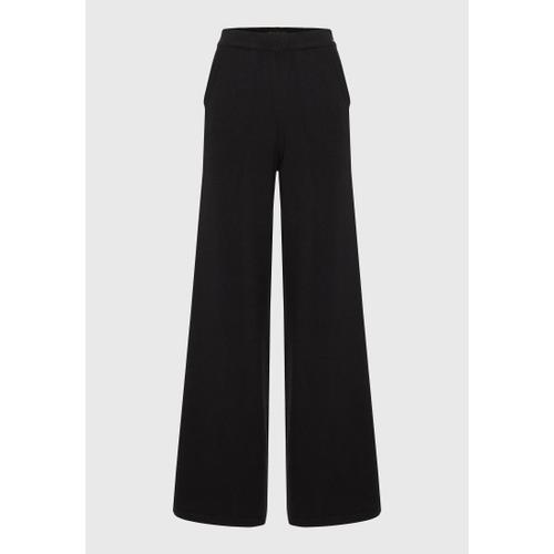 Women's Knitted Viscose Pants with High-Rise Elastic Waist
