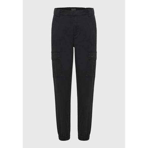 Women's High-Rise Cargo Pants with Cuffed Hem