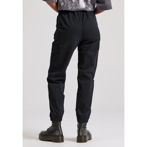 Women's High-Rise Cargo Pants with Cuffed Hem