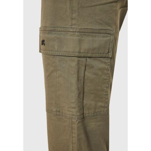 Women's High-Rise Cargo Pants with Cuffed Hem